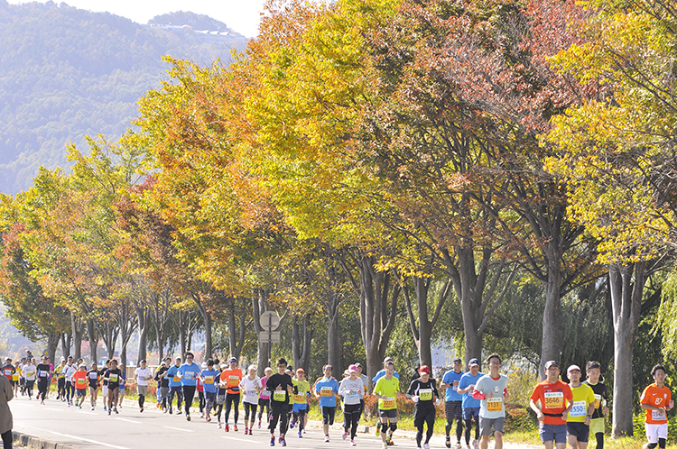 「秋の諏訪湖を一周するハーフマラソン大会 第28回諏訪湖マラソン」の画像